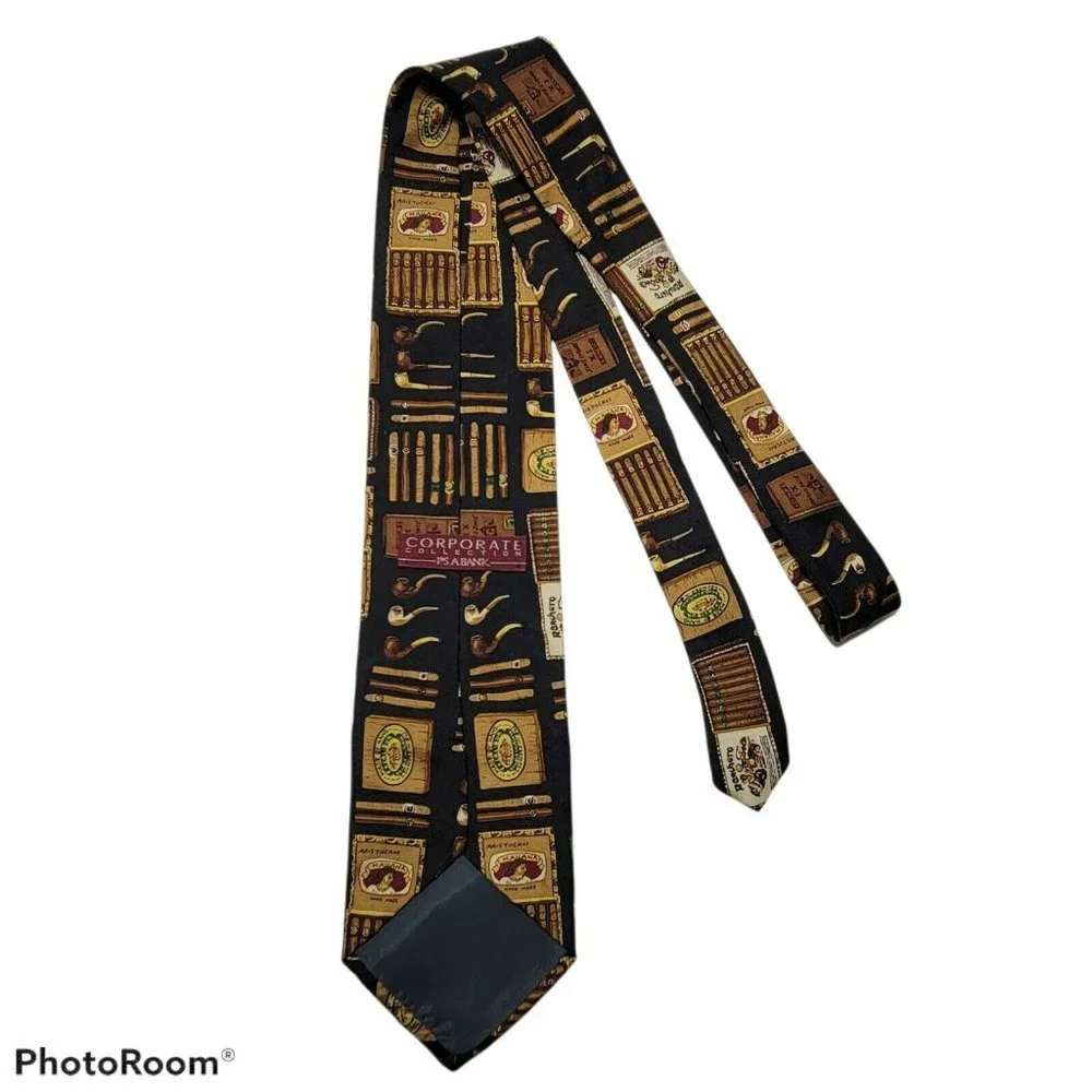 Jos A‎ Bank Corporate Men Silk Neck Tie Cigar Pipe